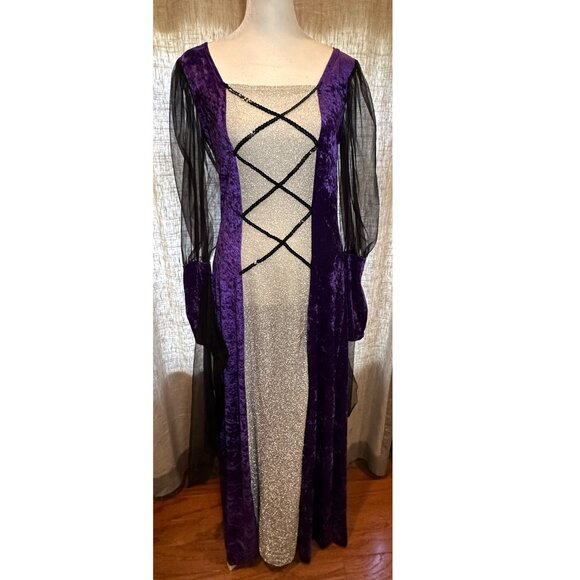Charades Costume Dress Renaissance Medieval Witch Queen Vampire Vintage 90s - Picture 4 of 11
